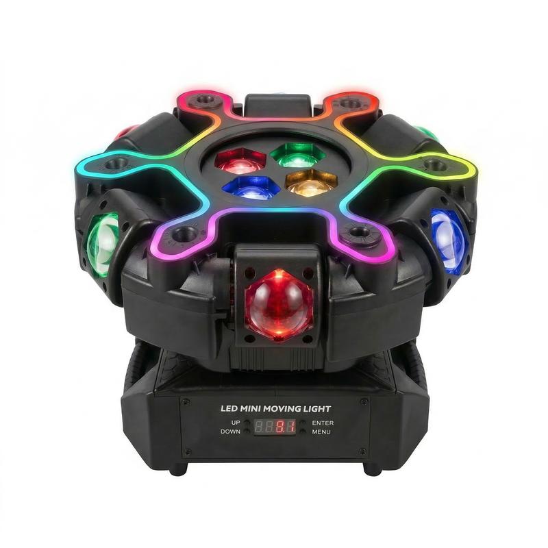 Cabeza móvil para DJ XNK 200W - Haz RGBW, estroboscopio de panal, DMX512, activado por sonido, luces LED coloridas, LED regulable, iluminación novedosa multicolor RGB para fiestas y escenarios summergarden, iluminación RGB dinámica, iluminación RGB ajusta