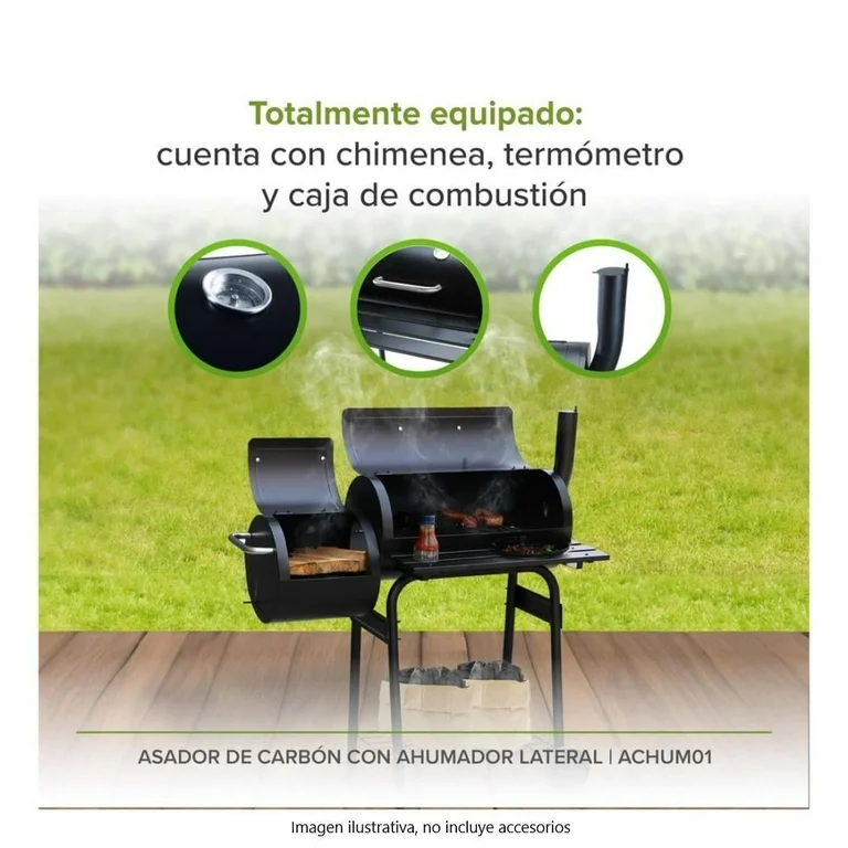 Asador de Carbón Avera con Ahumador lateral