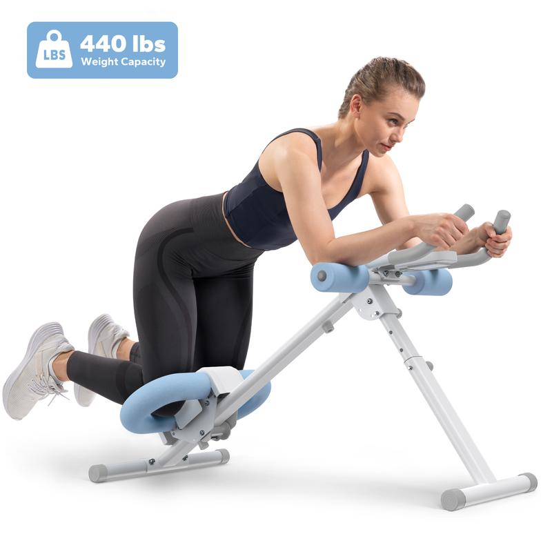 Entrenador abdominal de doble vía con monitor LCD, capacidad de peso de 200 kg, plegable para un fácil almacenamiento, diseño ergonómico de apoyo, tonifica cintura, abdominales, brazos, piernas y caderas, ideal para principiantes en gimnasios en casa y en
