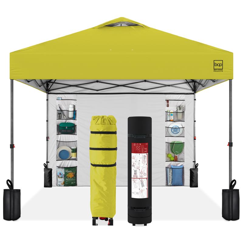 Toldo plegable de fácil montaje de 3x3 metros, tienda portátil con pared lateral, apertura con un solo botón, incluye estuche.