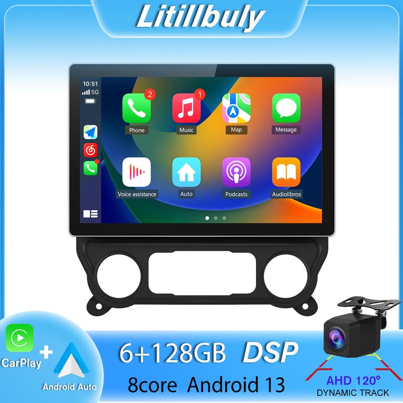 Autoestéreo de 13.1" para Chevy Silverado y GMC Sierra 2014-2018: CarPlay/Android Auto inalámbrico, navegación GPS (se requiere una caja de fibra óptica adicional para el sistema Bose).