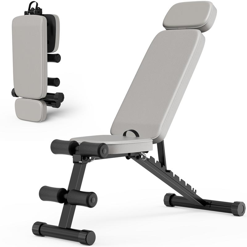 Banco de pesas ajustable Bearbro de 9 posiciones, banco de entrenamiento plegable tipo olímpico para gimnasio en casa, entrenamiento de fuerza de cuerpo completo, soporta hasta 800 libras.