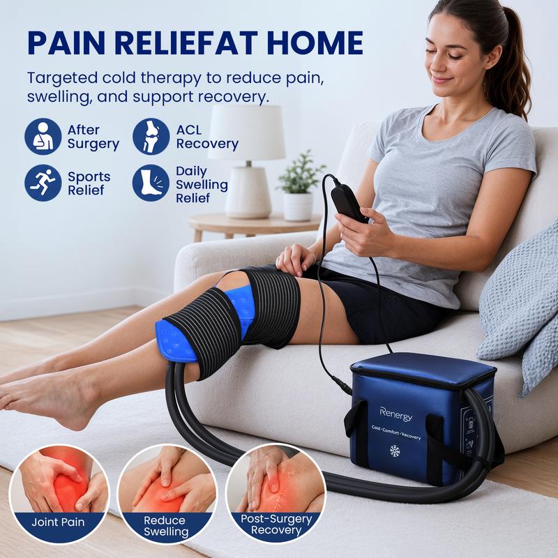 ¡Calidad superior a un precio increíblemente bajo! Máquina de crioterapia, temporizador programable para la rodilla después de una cirugía, máquina de crioterapia portátil con bomba silenciosa, almohadilla fría grande para tobillo, articulaciones del braz