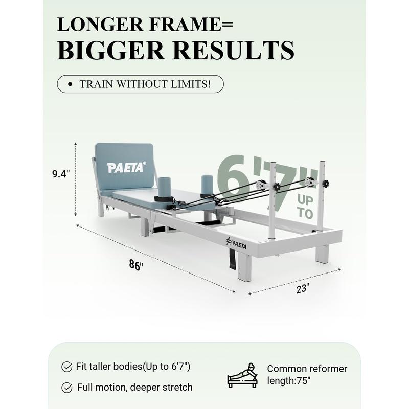 Máquina de Pilates plegable con muelles de alambre musicales y plataforma de salto | Equipo de entrenamiento en casa, soporta hasta 181 kg (400 lbs)