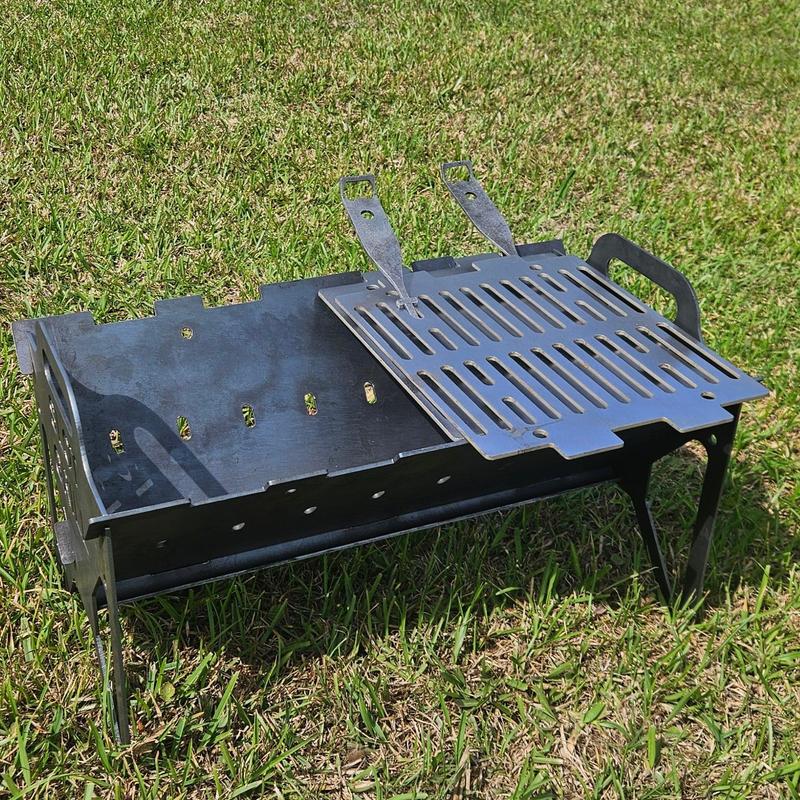 Parrilla ranurada compacta - Barbacoa de exterior de acero al carbono