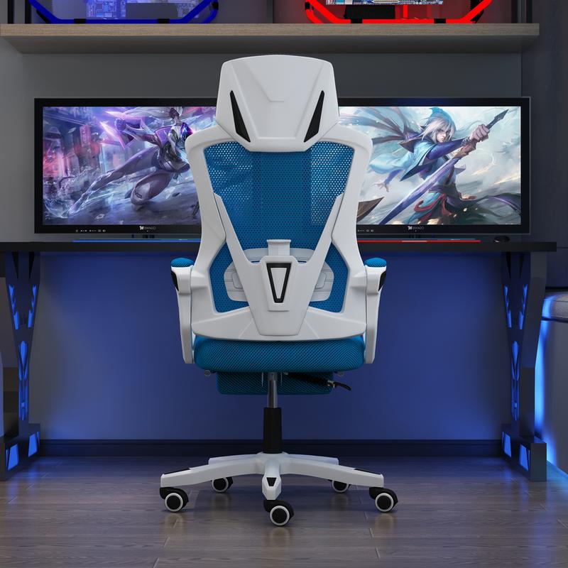 Haojiating Silla De Oficina Ergonomica Gamer reclinable Soporte Lumbar Ajustable Con Reposa Pies