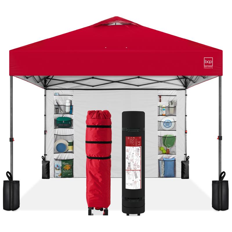 Toldo plegable de fácil montaje de 3x3 metros, tienda portátil con pared lateral, apertura con un solo botón, incluye estuche.