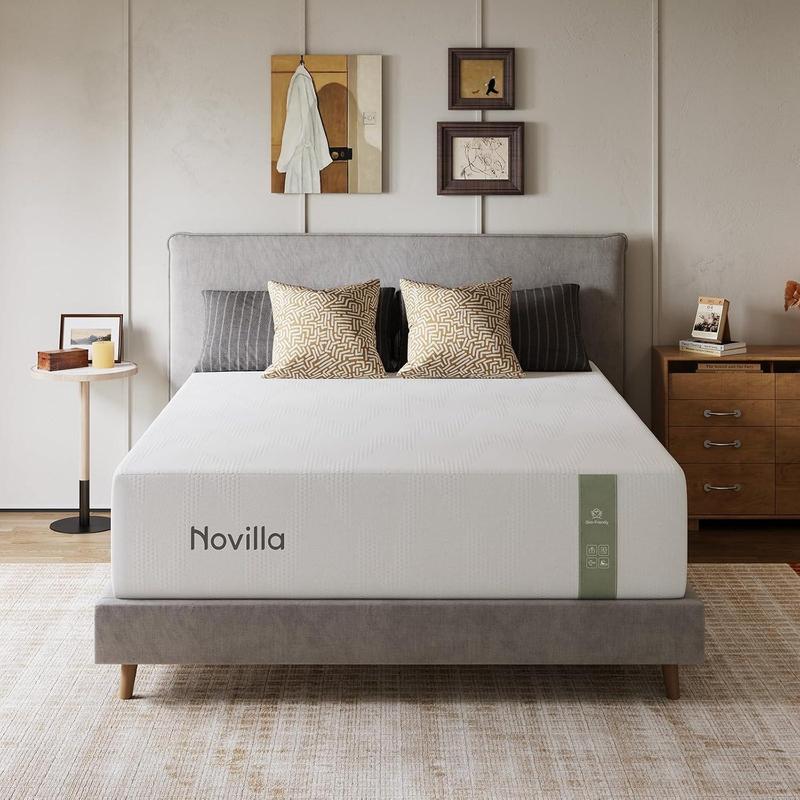 Colchón de espuma viscoelástica Novilla de 10/12/14 pulgadas, colchón de espuma viscoelástica con gel para un descanso nocturno fresco, alivio de la presión, certificado CertiPUR-US, artículos esenciales para dormitorios, decoración del hogar