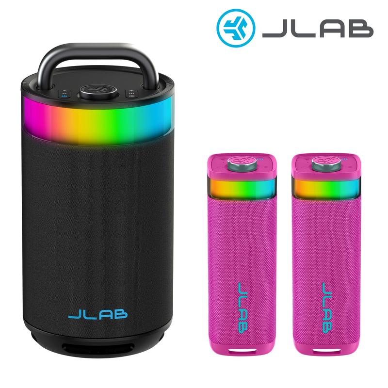 Experiencia Bluetooth épica de JLab: Altavoz Bluetooth Epic Party y conjunto de 2 altavoces JBuds Party, conexión Labsync.