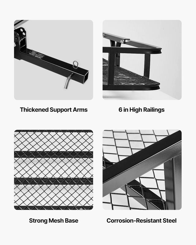 【OfertasParaTi】Portacargas plegable para enganche de remolque de 227 kg (500 lbs) con red de carga