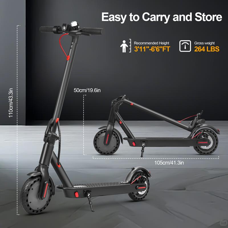 Patinete eléctrico, velocidad máxima de 30 km/h, autonomía de 34 km, motor de 350 W, batería de larga duración, neumáticos macizos de 21,5 cm, apto para subir cuestas, doble freno, control mediante aplicación, patinete plegable y portátil para desplazamie