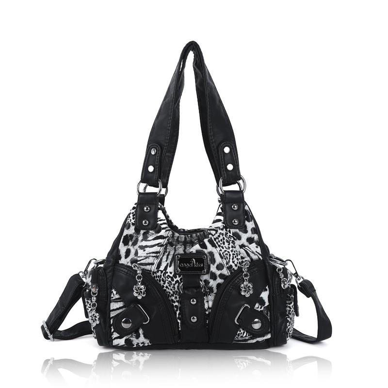 Bolso de mano pequeño y moderno para mujer Angel Kiss - Bolso tote multibolsillos de piel texturizada Vagen con cremallera, bolso de hombro Tramp, bolso Angel Kiss, accesorios para mujer, estilo veraniego
