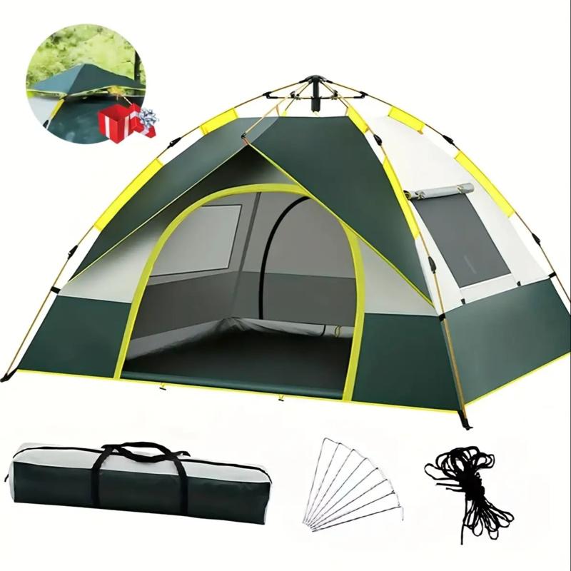 Versión Mejorada Tienda de Campaña 3/4 Personas, Casa de Campaña con 2 Puertas y 2 Ventanas, Material de Doble Capa,Resistente al Agua y al Sol  210*155*120