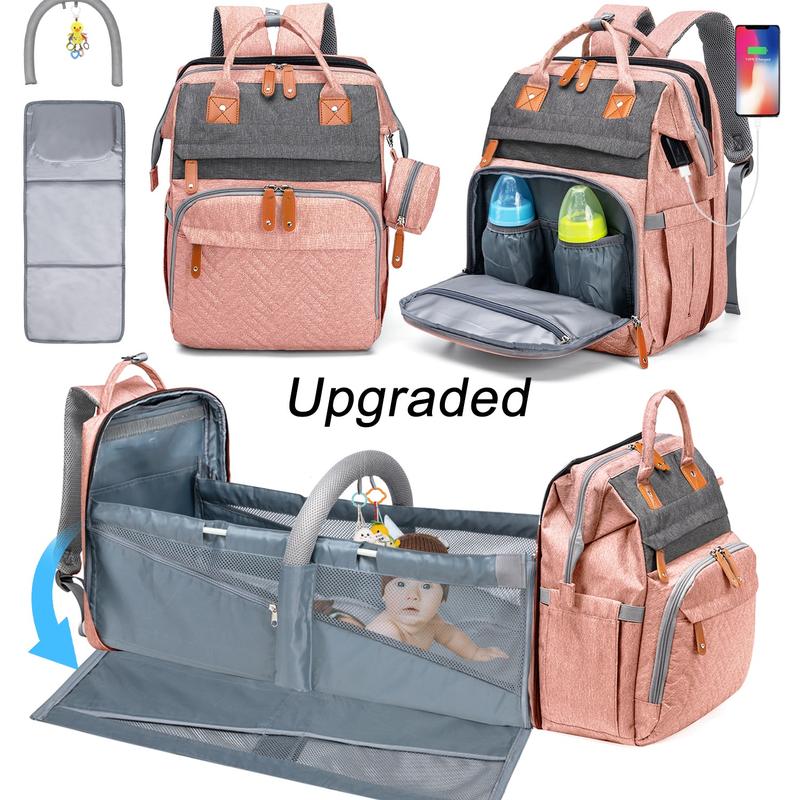 Mochila cambiador multifuncional Kabaqoo Cute con cambiador integrado, gran capacidad, ligera, plegable, portátil para recién nacidos, viajes y uso diario.