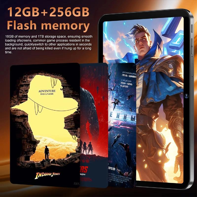 【Ofertas para ti】Tablet W&O de 11 pulgadas con Android 15, 12 GB de RAM, 256 GB de ROM, batería de 10000 mAh, paquete 7 en 1 con teclado Bluetooth, ratón, funda, lápiz óptico, cámara dual, tableta portátil tipo C, regalo ideal para la vuelta al cole.