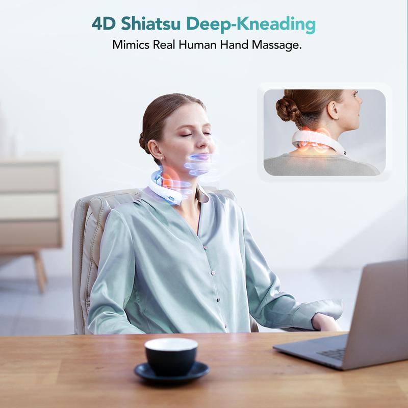 Masajeador de cuello con calor SKG K5-3 PRO, relajante de cuello portátil 4D para la relajación muscular.