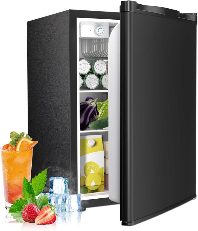 Mini refrigerador portátil COWSAR de 1.6/2.6 pies cúbicos con congelador separado, refrigerador compacto de una puerta, 7 ajustes de temperatura, 2 estantes extraíbles, 0.66 kWh/día, 0 °F-32 °F, 25 x 19.09 x 17.52 pulgadas, ideal para dormitorio, oficina,