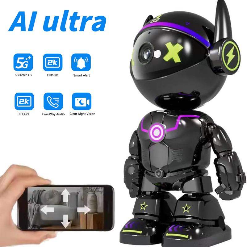 Cámara WiFi de 3MP 5G y 2.4GHz con detección de movimiento y audio bidireccional para seguridad del hogar - Inalámbrica, teléfono de monitoreo automático por cable