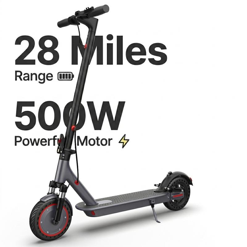 Patinete eléctrico para adultos, motor de 350-500 W, velocidad máxima de 30-35 km/h, autonomía de 34-45 km, neumáticos de 21,5-25,5 cm, patinete eléctrico plegable para adultos equipado con control por aplicación y sistema de doble frenado, plegable y por