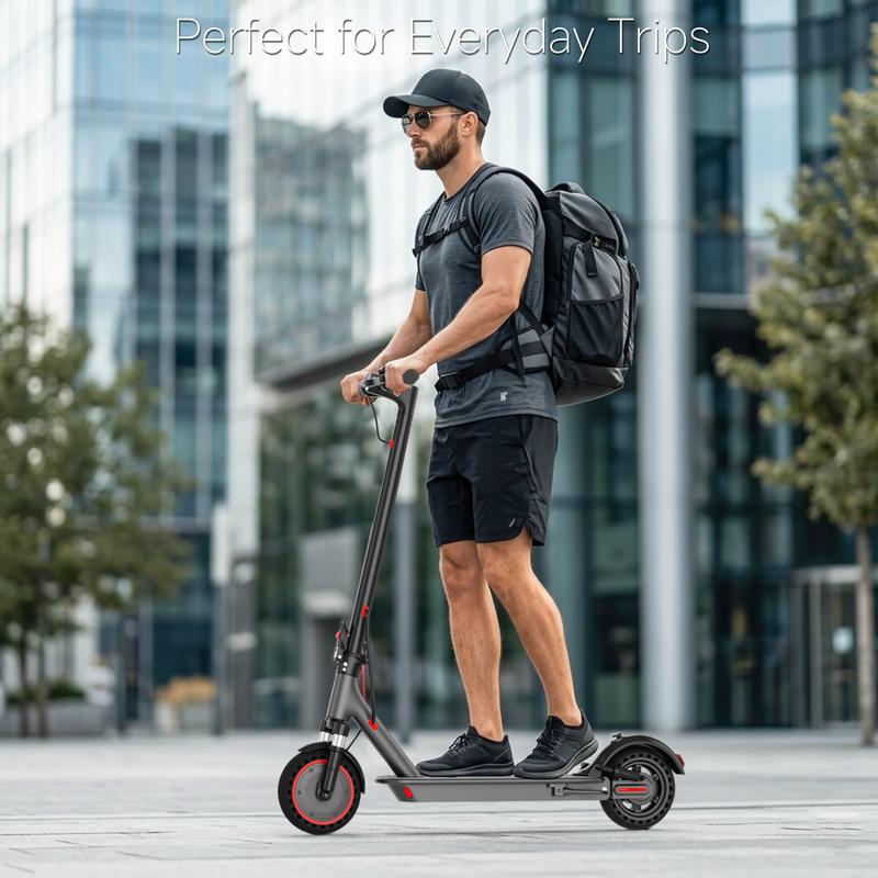 Patinete eléctrico para adultos, motor de 350-500 W, velocidad máxima de 30-35 km/h, autonomía de 34-45 km, neumáticos de 21,5-25,5 cm, patinete eléctrico plegable para adultos equipado con control por aplicación y sistema de doble frenado, plegable y por
