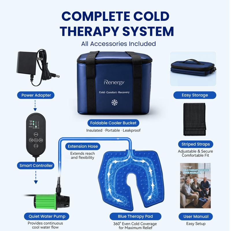 ¡Calidad superior a un precio increíblemente bajo! Máquina de crioterapia, temporizador programable para la rodilla después de una cirugía, máquina de crioterapia portátil con bomba silenciosa, almohadilla fría grande para tobillo, articulaciones del braz