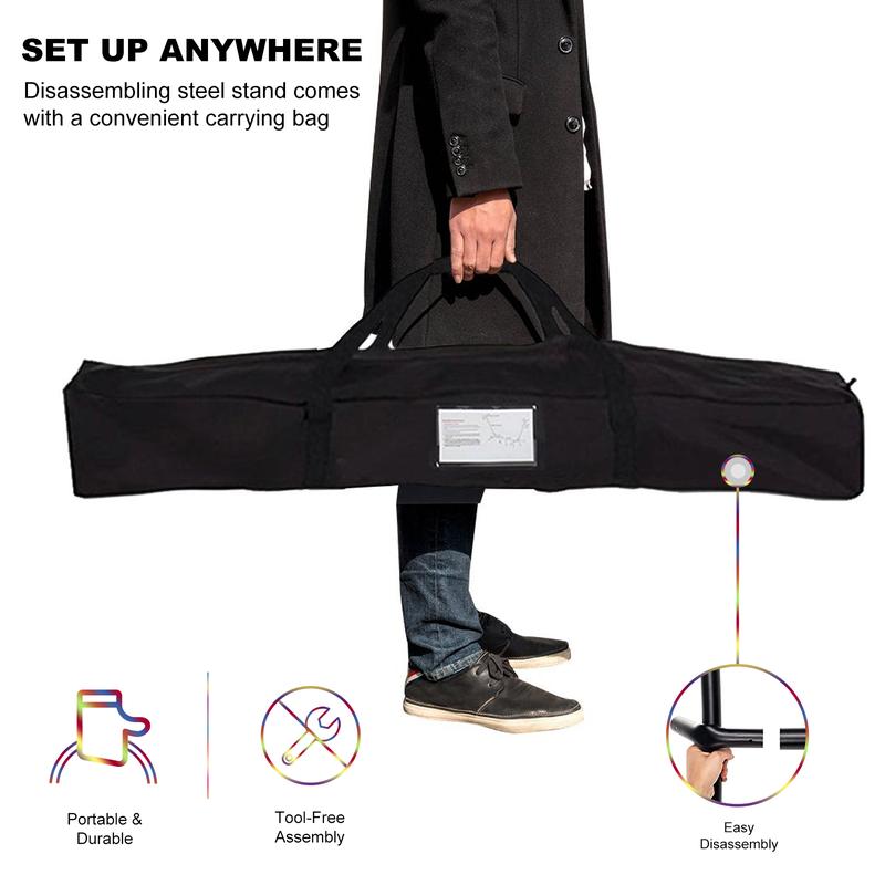 Hamaca con soporte incluido. Soporte de acero con capacidad para 204 kg (450 lb). Incluye bolsa de transporte premium y dos barras de equilibrio antivuelco.