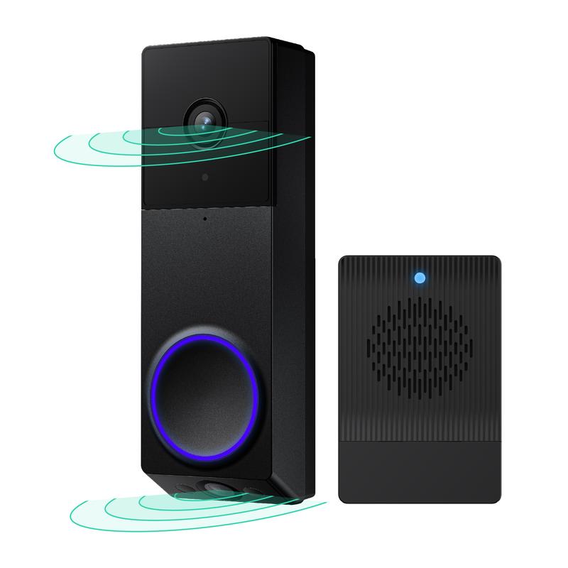 Timbre Wyze Duo Cam: funciona con batería e inalámbrico. Cámara de timbre inteligente Ring, soporte adhesivo, visión de cuerpo entero, calidad 2K, comunicación bidireccional y visión nocturna a color.