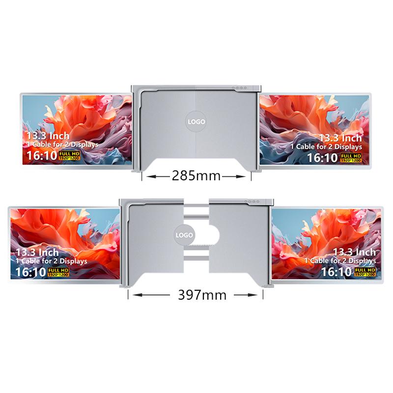Extensor de monitor para portátil S350 de 13,3" con panel IPS, pantalla FHD de 1920x1200, monitor externo USB-C/USB-A con un solo cable para trabajar con el portátil, requiere controlador para la configuración inicial, compatible con Windows y Mac.