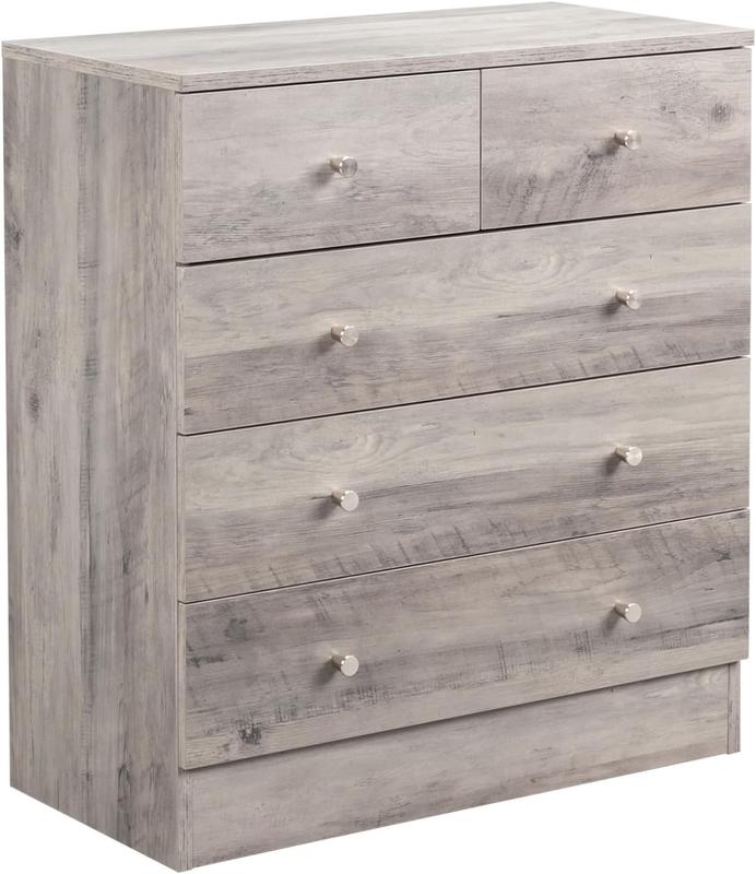 Cómoda rosa de 5 cajones para dormitorio, cómoda moderna de madera, cómodas rosas para dormitorio de niñas, dispositivo antivuelco, tirador de metal oro rosa, sala de estar, recibidor, pasillo, oficina