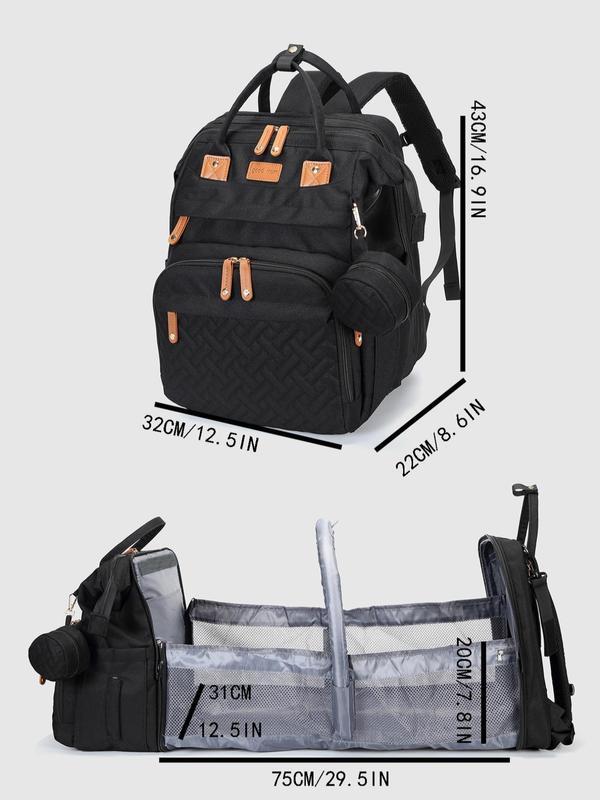 Mochila cambiador multifuncional Kabaqoo Cute con cambiador integrado, gran capacidad, ligera, plegable, portátil para recién nacidos, viajes y uso diario.