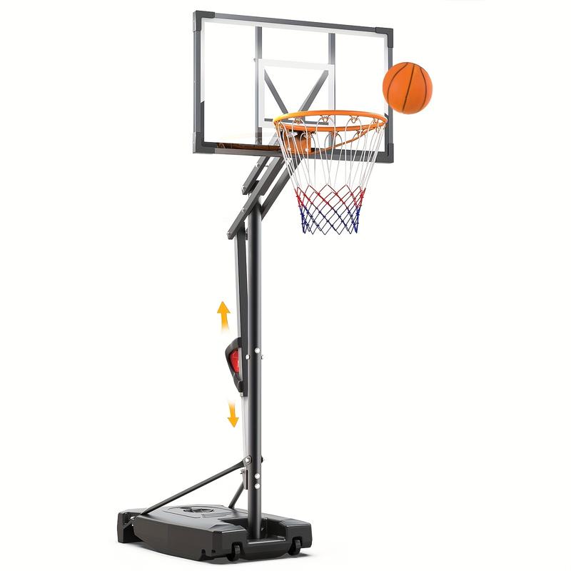 Sistema de aro de baloncesto portátil DAYAGO - Aro de 2,6 m (8,5 pies) de altura ajustable con tableros de 84 cm (33"), ruedas, ideal para entrenamiento infantil, entrada de vehículos y juegos en interiores/exteriores, adultos.