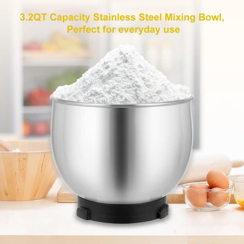 Batidora de pie Kitchen in the Box de 3,2 cuartos de galón: batidora de alimentos compacta y ligera, 6 velocidades, máquina mezcladora de cocina multifuncional para hornear pequeñas cantidades, batidora de pie multifuncional.