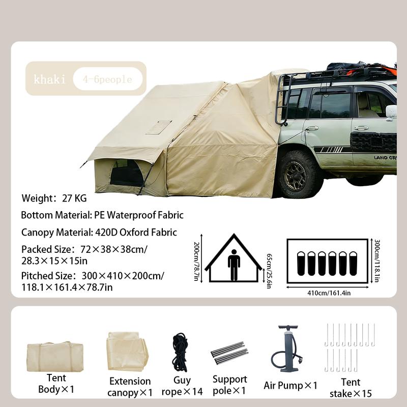 Tienda de campaña inflable grande PAKICETUS con claraboya, ventilación rápida y diseño de malla transpirable, ideal para glamping de verano, con estufa incluida, montaje rápido para familias de 4 a 6 personas, para todas las estaciones, artículos esencial