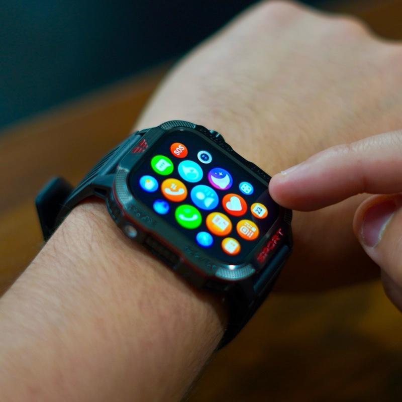Reloj inteligente LOPEZ TIPS: el mejor reloj inteligente para exteriores para hombres, linterna LED, detector de dinero UV, brújula, sensor de altitud, carcasa resistente de aleación, modos deportivos y de fitness.
