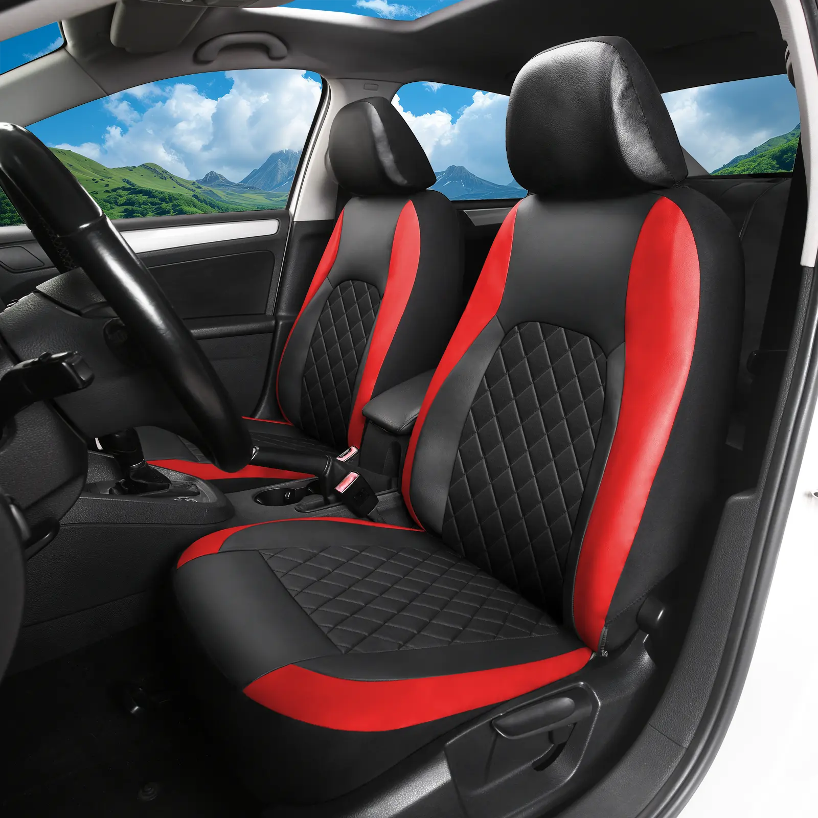 Fundas de piel sintética (PU) para asientos de coche: ajuste universal para 2 o 5 asientos.