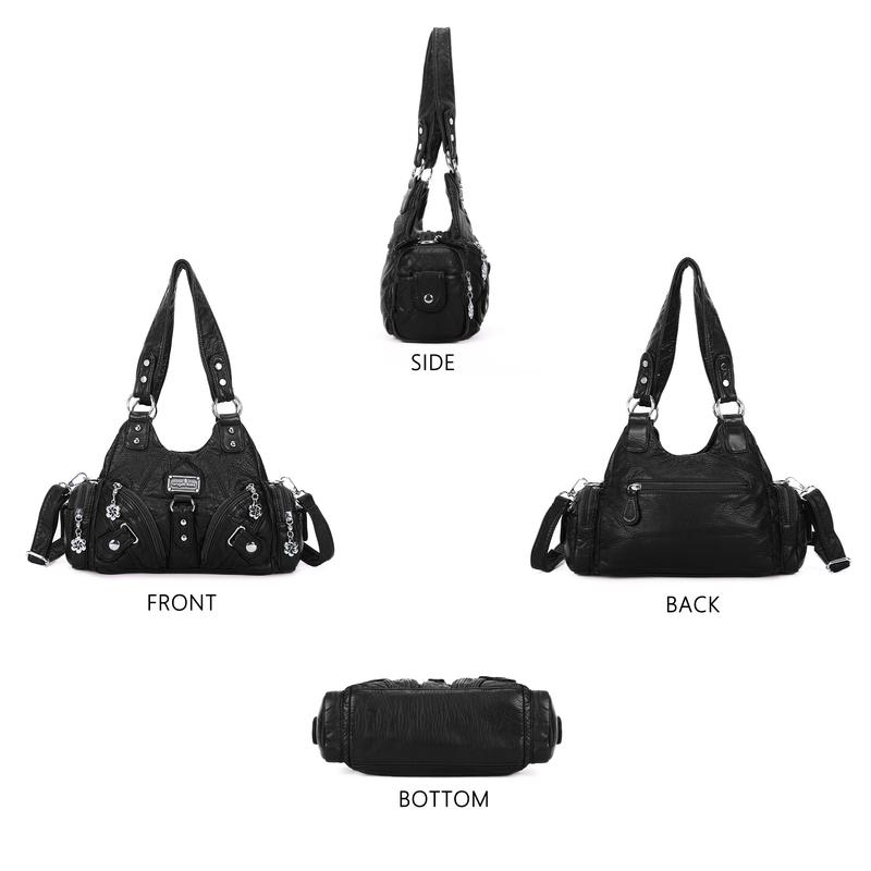 Bolso de mano pequeño y moderno para mujer Angel Kiss - Bolso tote multibolsillos de piel texturizada Vagen con cremallera, bolso de hombro Tramp, bolso Angel Kiss, accesorios para mujer, estilo veraniego