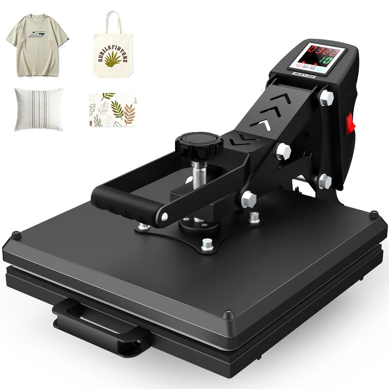 Prensa térmica de sublimación deslizante AKEYDIY de 15 × 15 pulgadas, prensa térmica con tapa abatible, máquina de transferencia digital de grado industrial, calentamiento rápido, adecuada para vinilo de transferencia térmica, funciona para camisetas, bol
