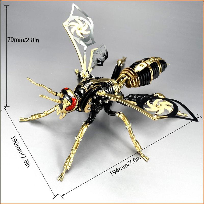 Kit de montaje de modelo metálico 3D de abejorro | Rompecabezas mecha de ciencia ficción #ModeloMetálico3D #KitDeMontaje #CriaturaFantástica #ModeloMecha #RompecabezasMetálico #Steampunk #ColeccionableDIY #DecoraciónDeEscritorio #RegalosParaHombres #Alivi
