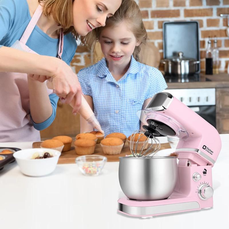 Batidora de pie Kitchen in the Box de 3,2 cuartos de galón: batidora de alimentos compacta y ligera, 6 velocidades, máquina mezcladora de cocina multifuncional para hornear pequeñas cantidades, batidora de pie multifuncional.