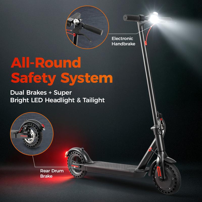 Patinete eléctrico, velocidad máxima de 30 km/h, autonomía de 34 km, motor de 350 W, batería de larga duración, neumáticos macizos de 21,5 cm, apto para subir cuestas, doble freno, control mediante aplicación, patinete plegable y portátil para desplazamie
