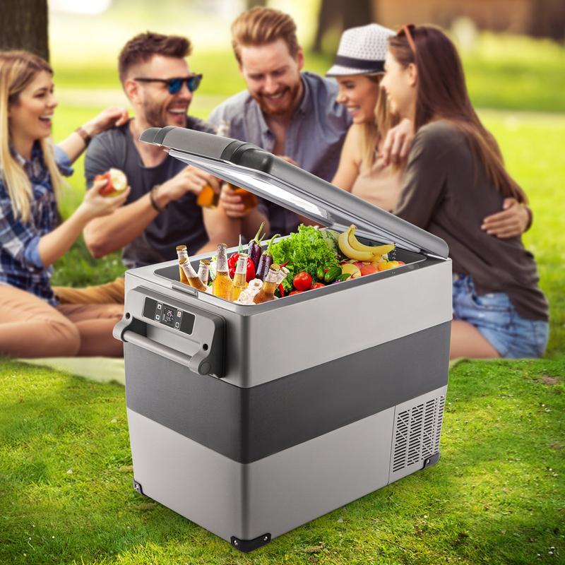 Refrigerador portátil de 12 voltios con enfriamiento rápido y control por aplicación (-4℉~68℉). Nevera para coche con alimentación de 12/24 V CC y 110-240 V CA para viajes, camping y uso doméstico.