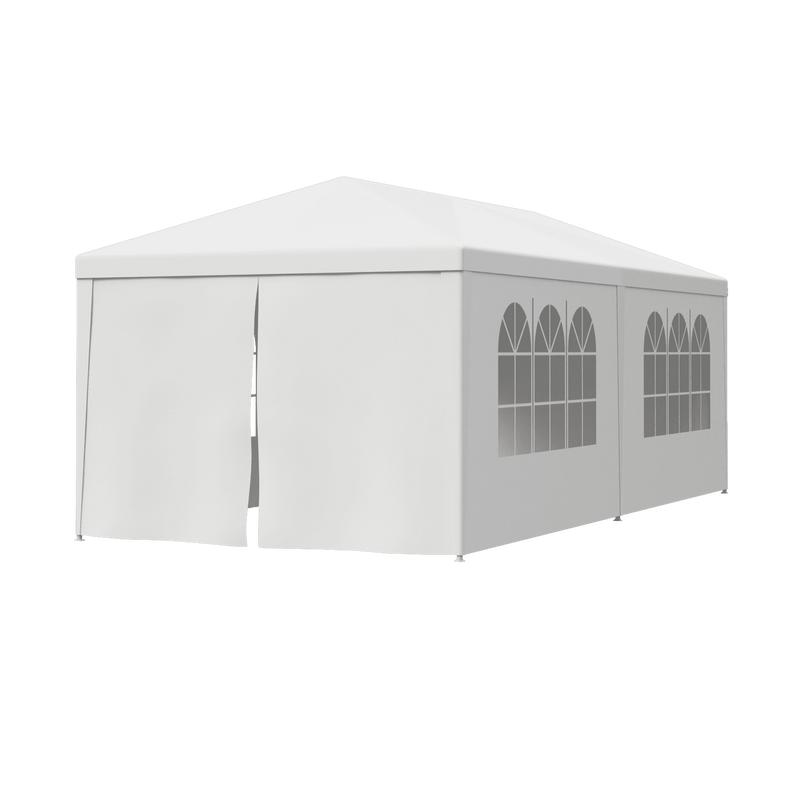 Toldo parasol de gran tamaño - SUPERDEAL Toldo exterior con estructura de acero, opción de varios tamaños, material de polietileno para bodas y eventos (blanco)