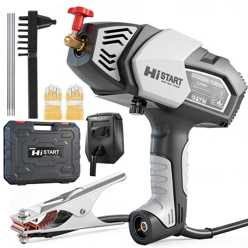 Kit de soldadora de mano de 120 A: soldadora inverter portátil con sistema de refrigeración integrado, funcionamiento con una sola mano, compacta y ligera, ideal para principiantes y para reparaciones rápidas en el hogar.