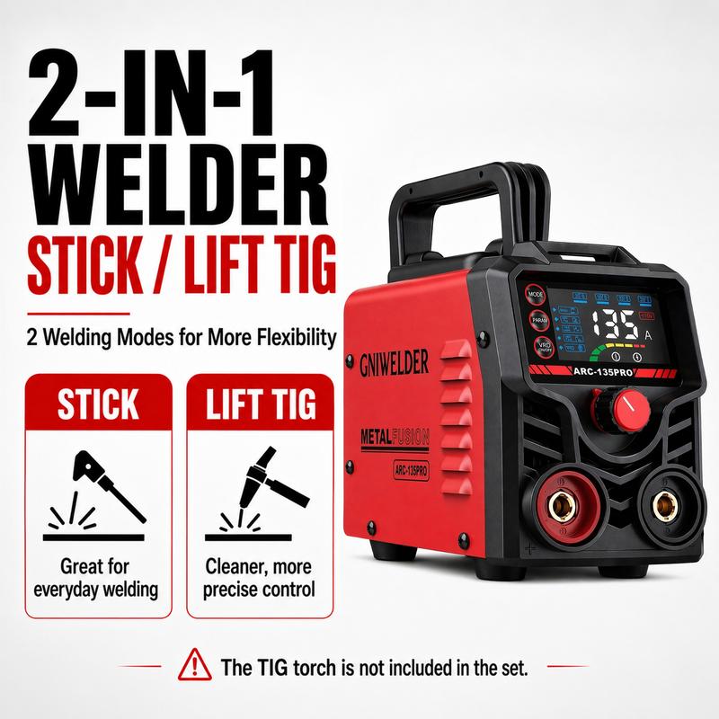 Soldadora de arco portátil GNIWELDER de 110 V, mini máquina de soldadura por arco con varillas de soldadura E6013, cable de alimentación de cobre puro, cables de soldadura de 2 m, gran pantalla LED, selección inteligente de varillas, arranque en caliente,