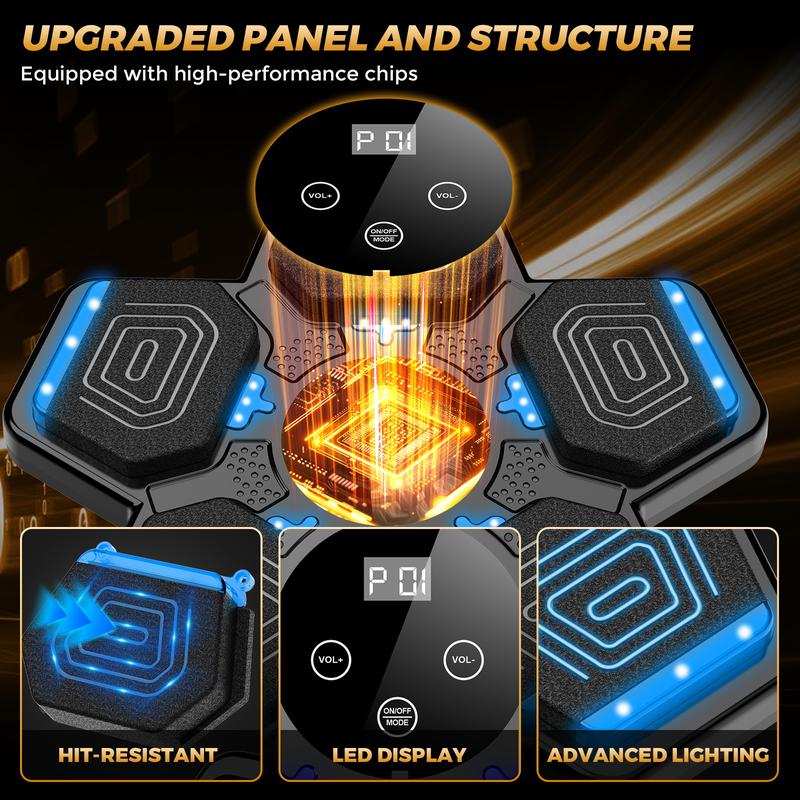 Máquina de boxeo con música Bluetooth mejorada (modelo 2026) con guantes de boxeo y plataforma de golpeo inteligente para montaje en pared, entrenador de boxeo con velocidad ajustable. Equipo de entrenamiento para el hogar, apto para niños mayores de 6 añ
