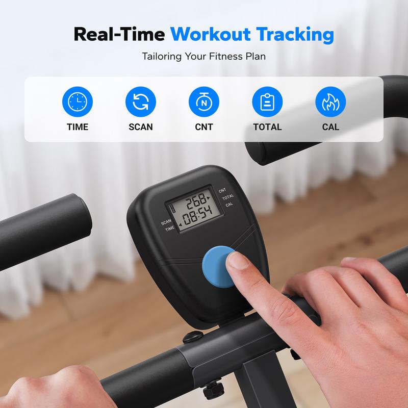 Máquina de remo y sentadillas 2 en 1 Merach, equipo de entrenamiento de glúteos y piernas con resistencia ajustable y monitor LCD, capacidad de 350 libras, ideal para gimnasio en casa para mujeres (Summervibes).