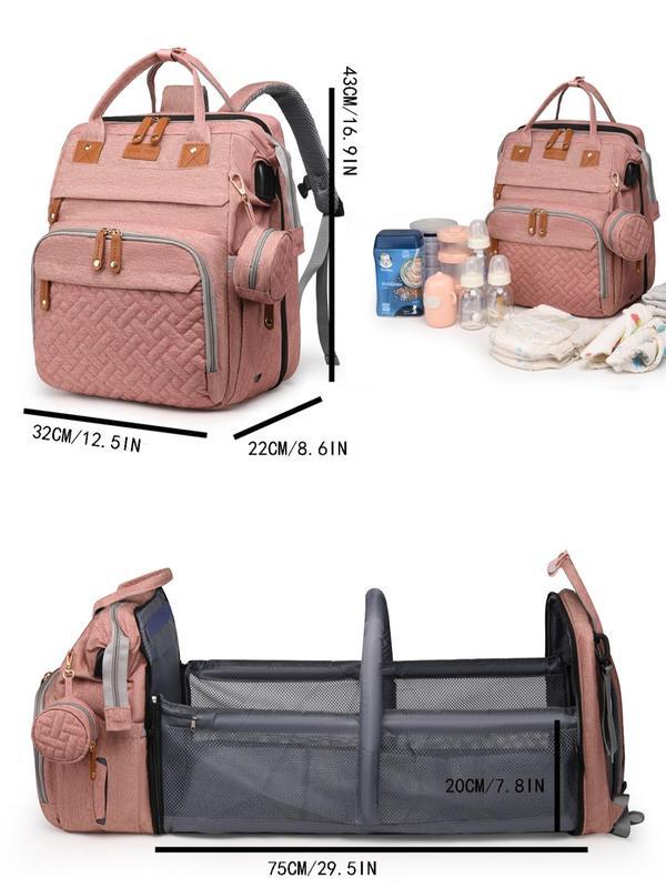 Mochila cambiador multifuncional Kabaqoo Cute con cambiador integrado, gran capacidad, ligera, plegable, portátil para recién nacidos, viajes y uso diario.