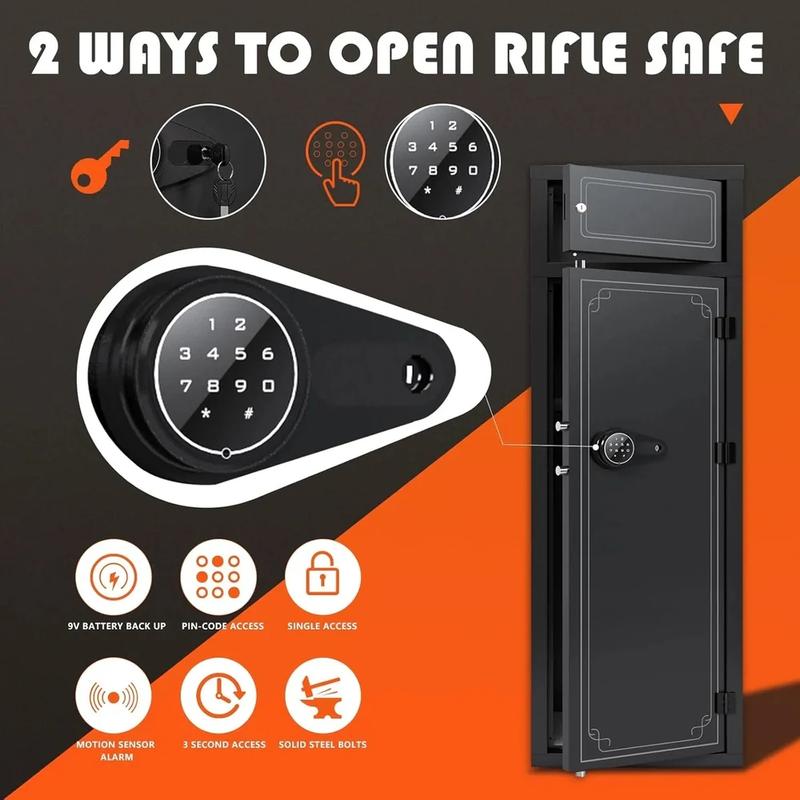 Caja fuerte para 12-15 armas para el hogar, armario electrónico grande con estantes extraíbles y caja de seguridad dedicada (sin ensamblar)