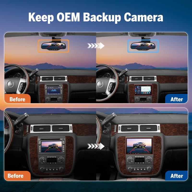 EONON Car Stereo for Chevy GMC Buick Chevrolet Silverado Sierra Suburban Impala Tahoe Avalanche Traverse HHR Acadia Yukon Truck, Wireless CarPlay & Android Auto Car Radio Touch Screen, 8\" Android 14/13 Car head unit, SWC, BT, summerfinds --GMX7A / GMX6S