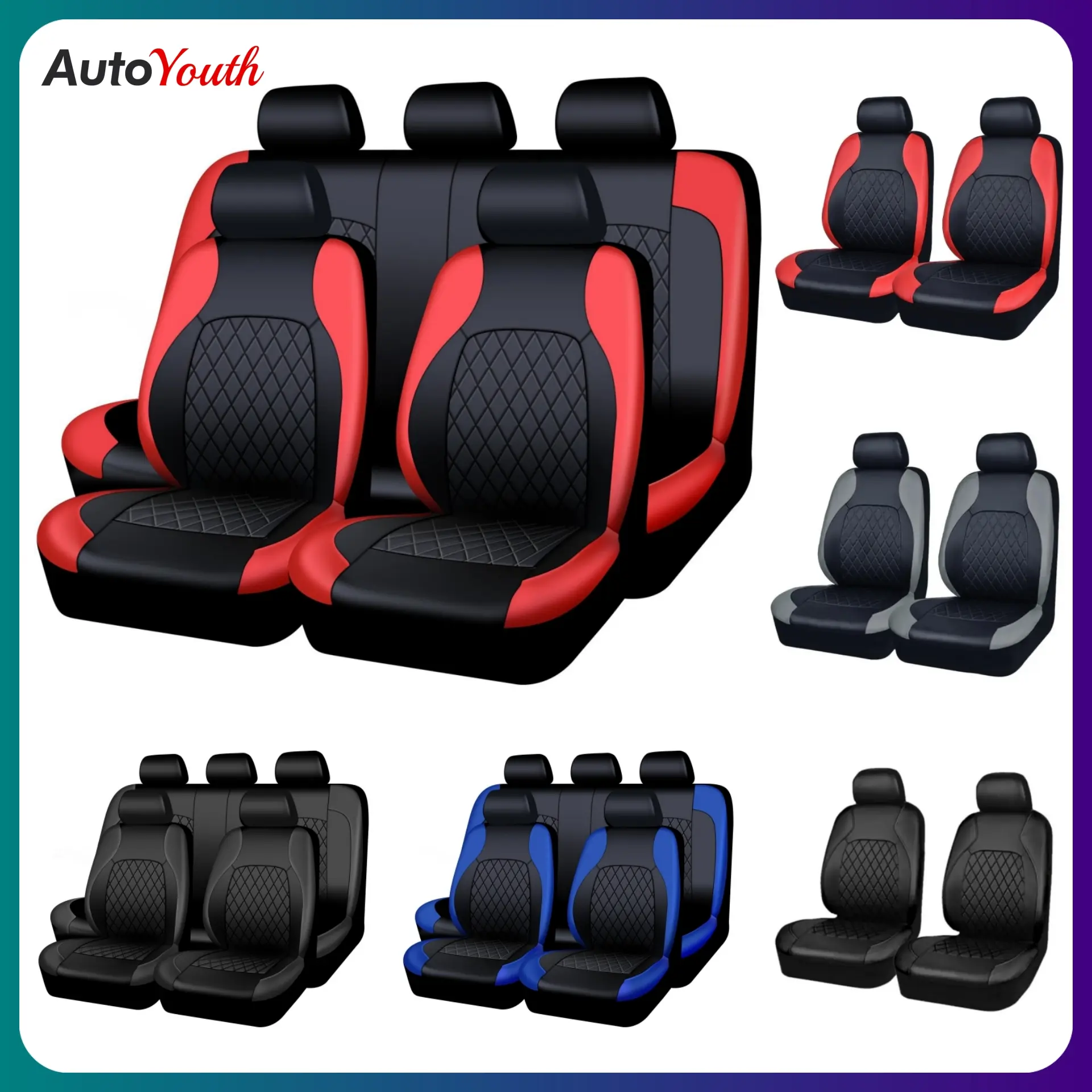 Fundas de piel sintética (PU) para asientos de coche: ajuste universal para 2 o 5 asientos.